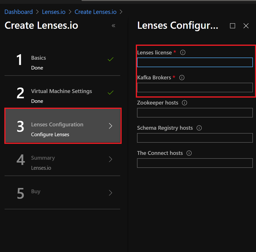 Azure marketplace configuration