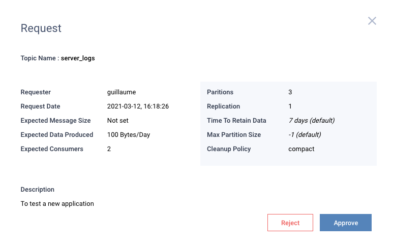 approval requests namespaces to Lenses.io