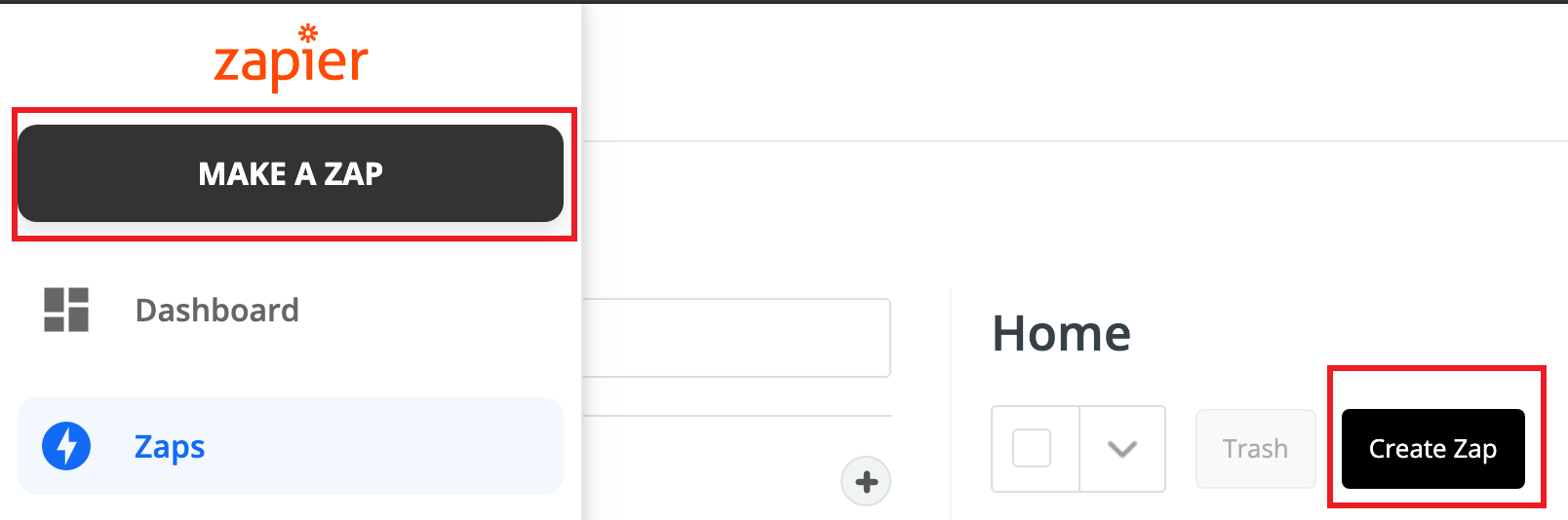 MAKE A NEW ZAP IN ZAPIER