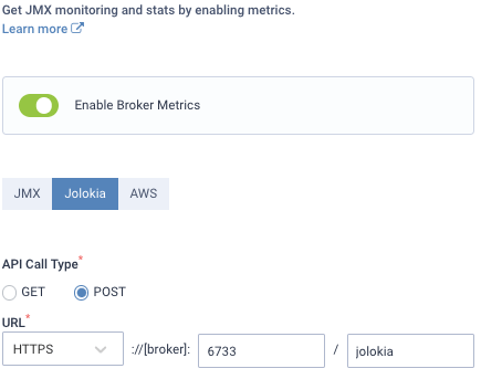 Jolokia Metrics Setup