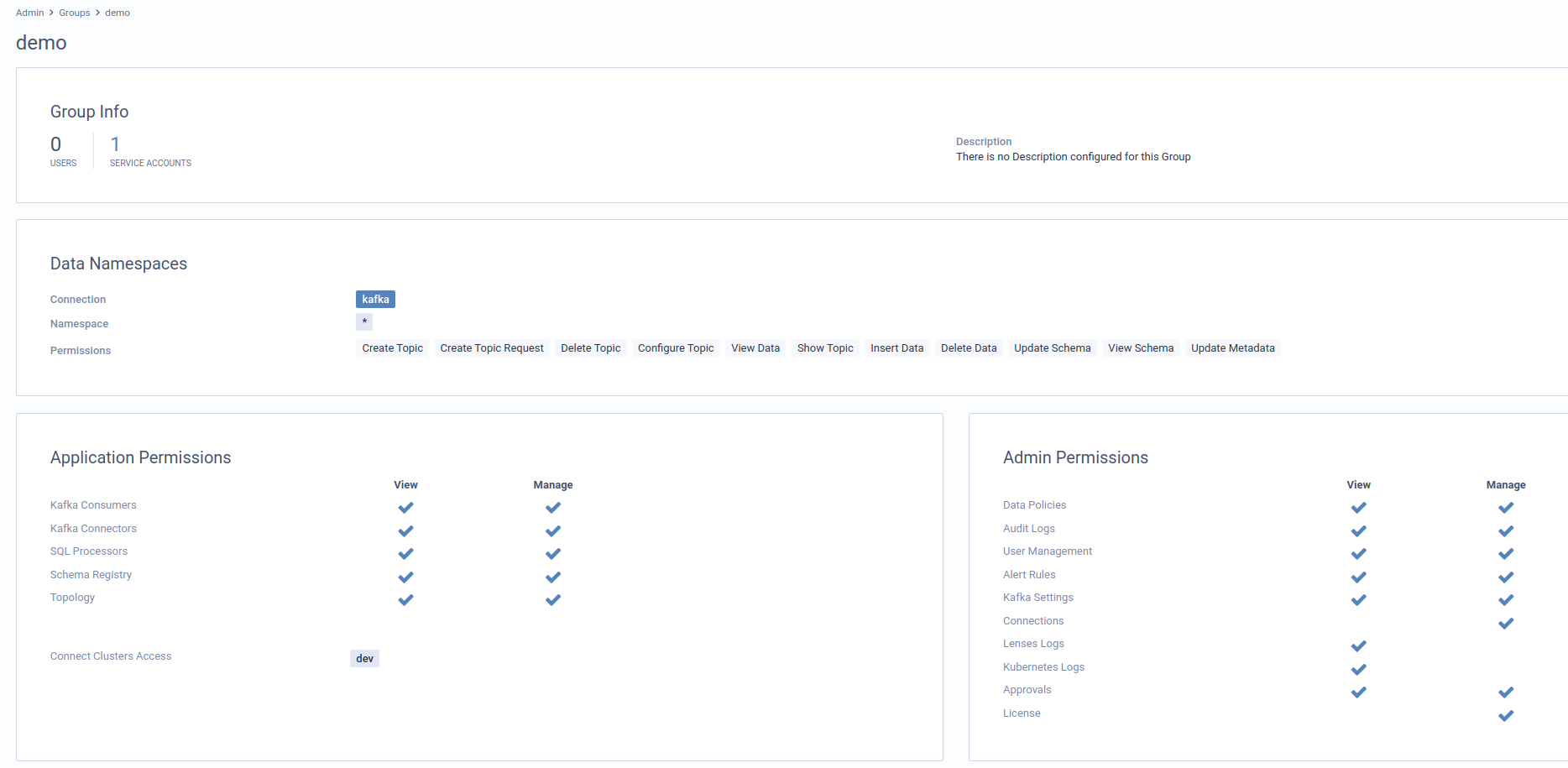 Content of Lenses group screen