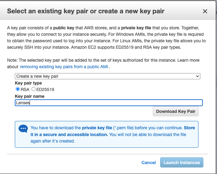 Create key Pair