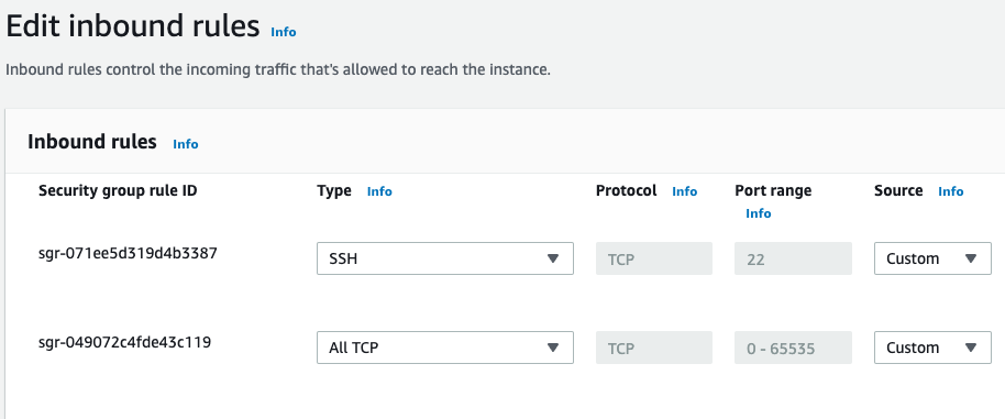 Security group updated