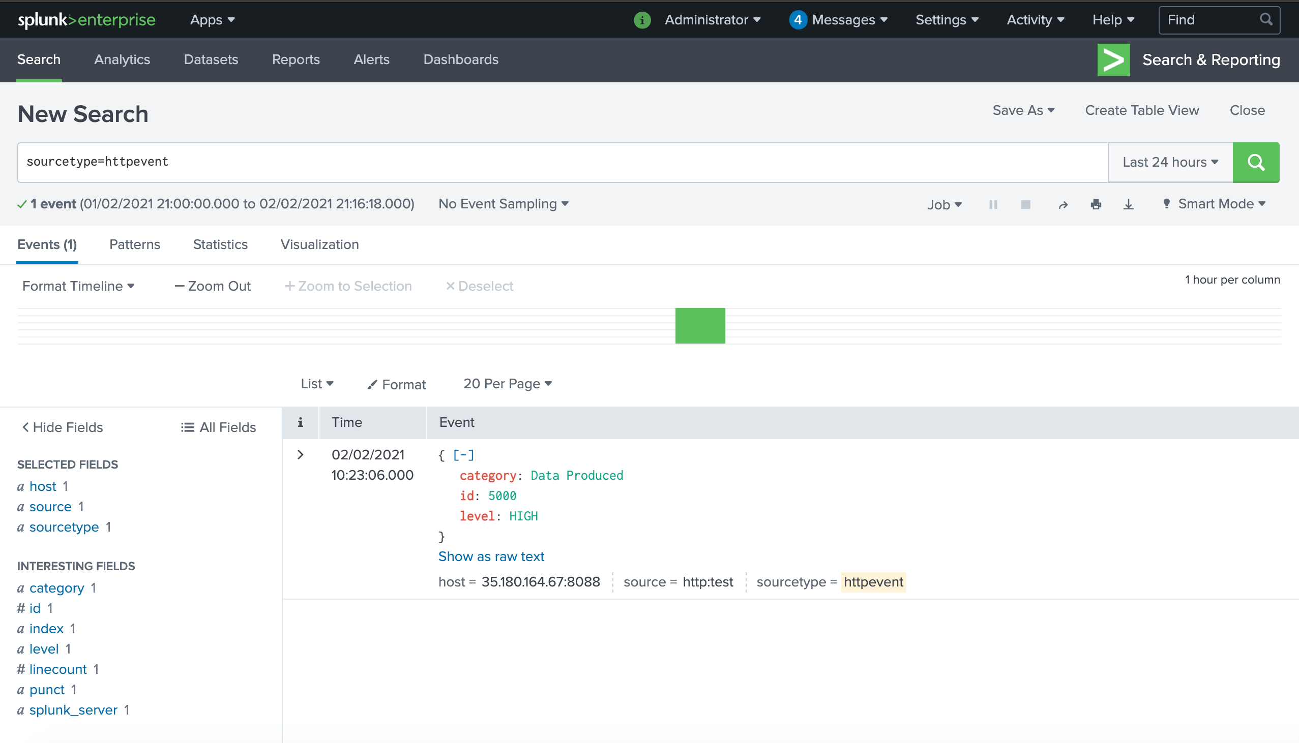 Apache Kafka alert in Splunk from Lenses.io details