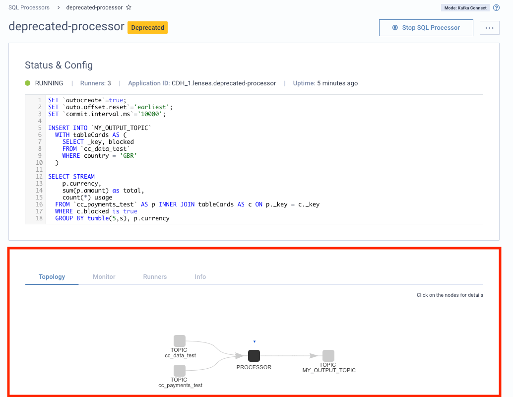  Deprecated processors details topology