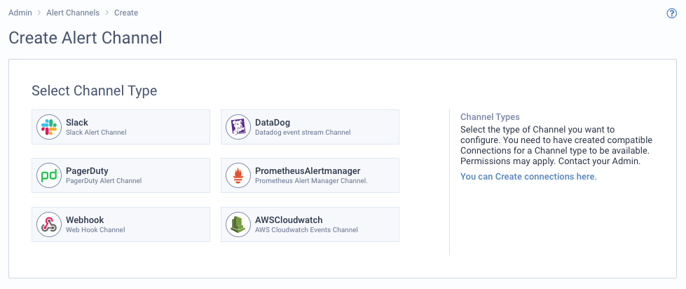 alert channels select to Lenses.io