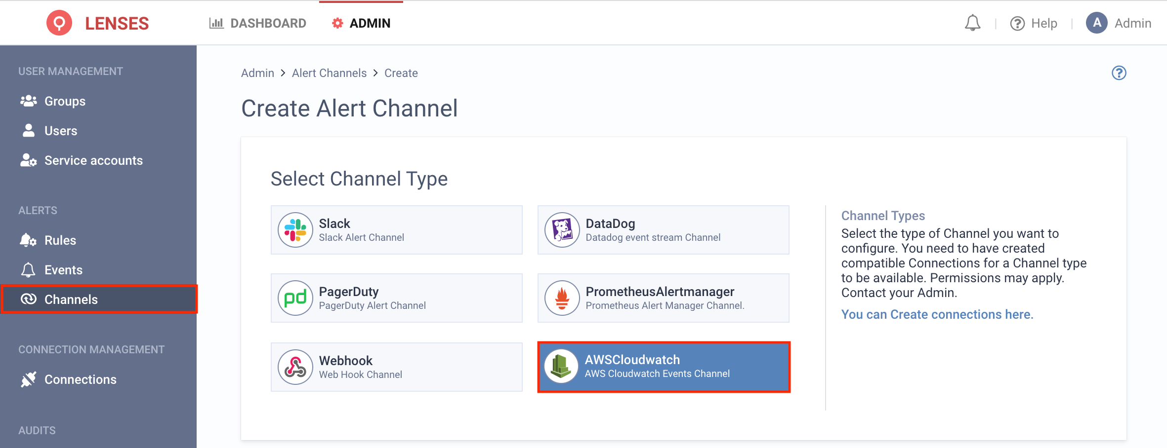 CloudWatch channel