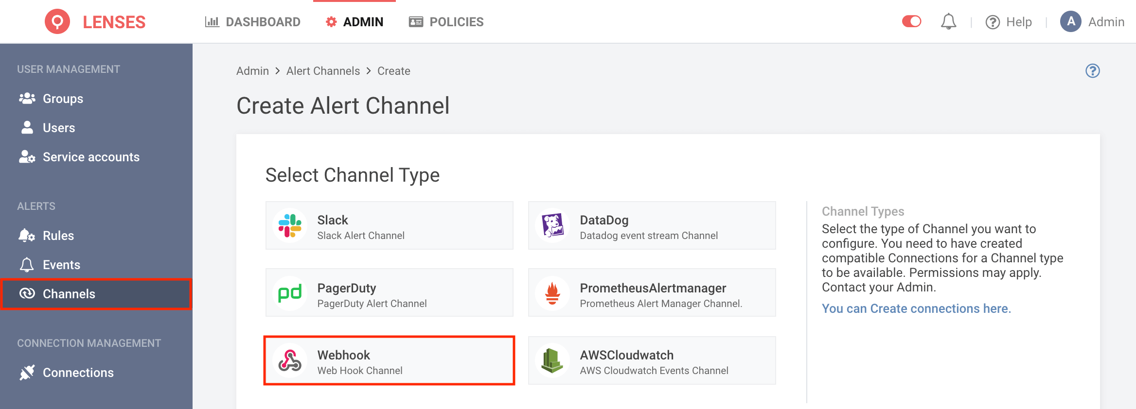 Webhook channel