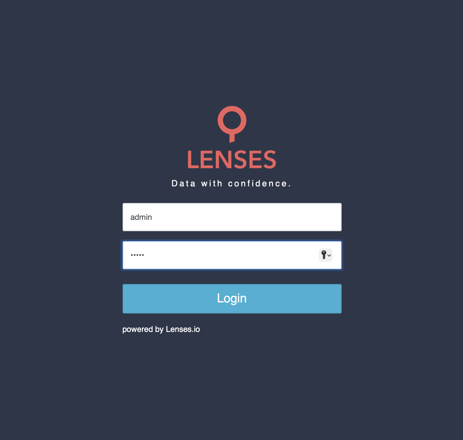 Lenses login page