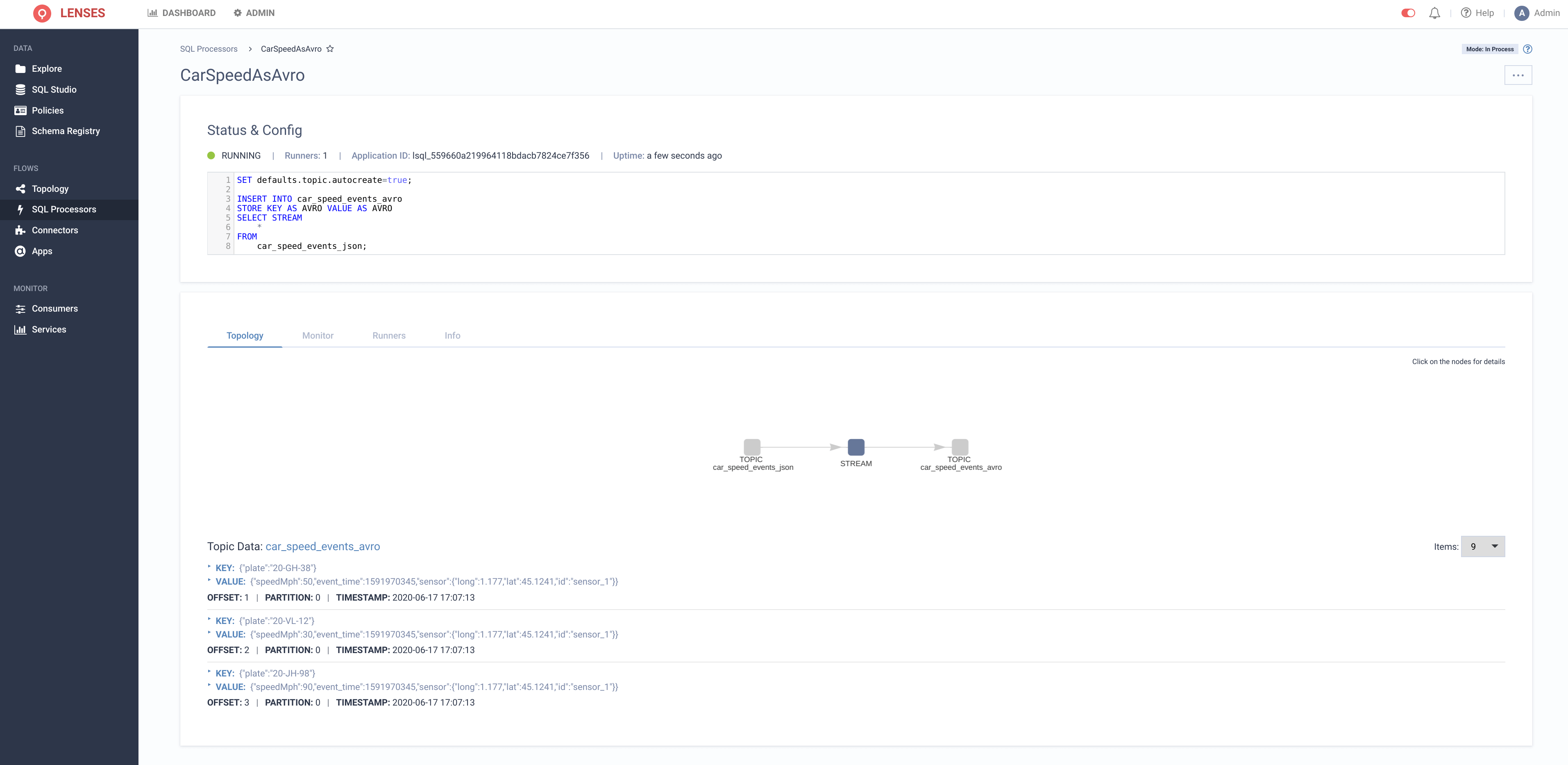 Topology of Streaming SQL and joining 3 Kafka topics