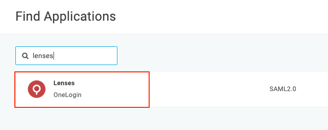OneLogin Lenses.io application