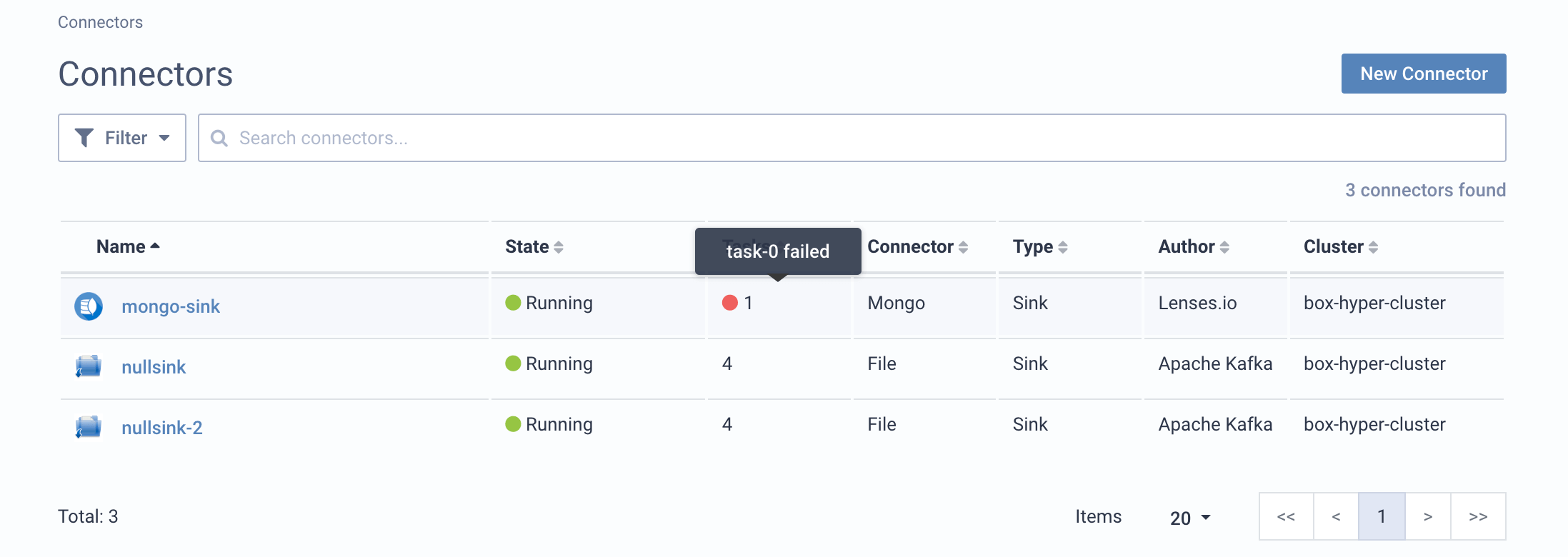 Connectors list task