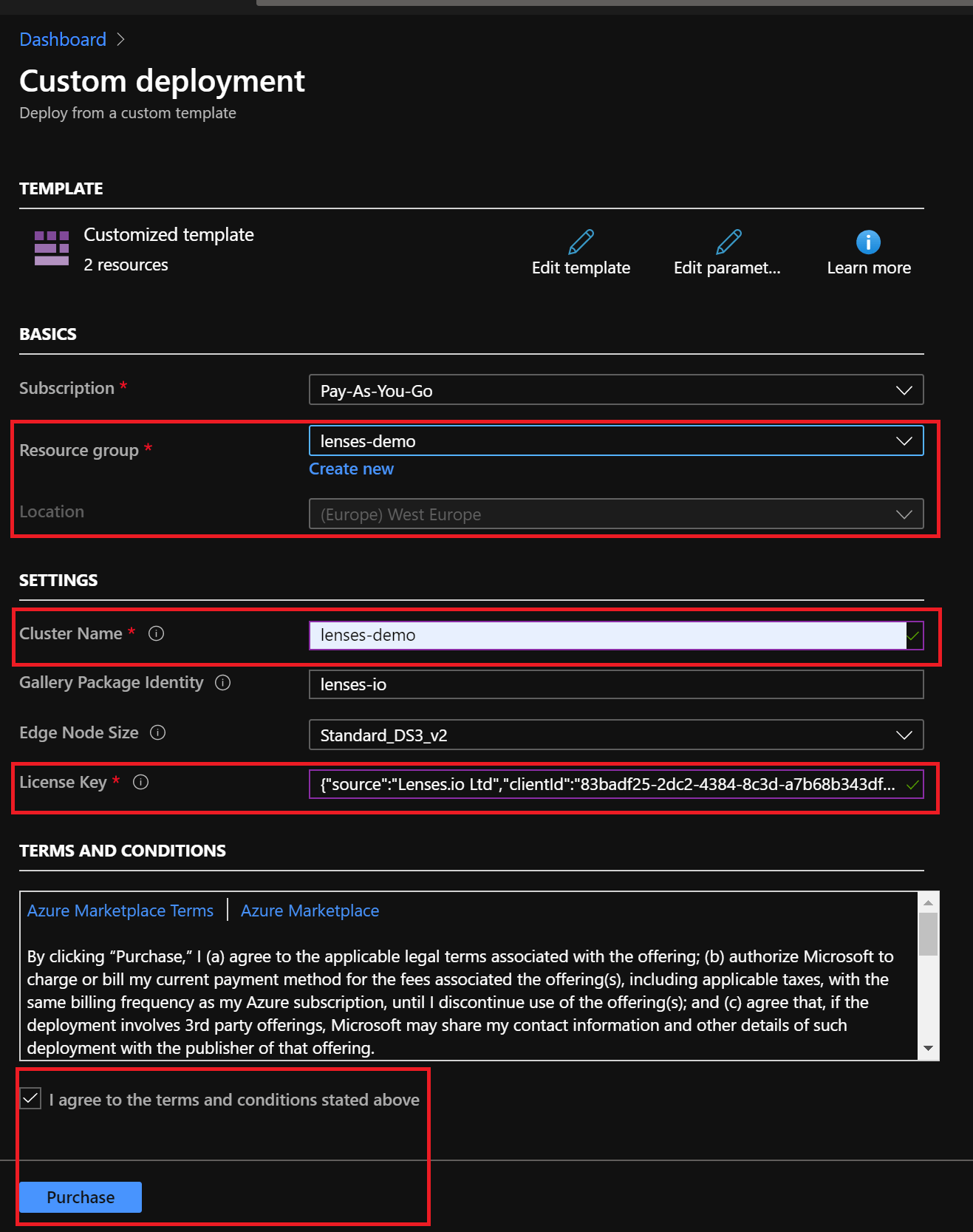 HDInsight Azure marketplace