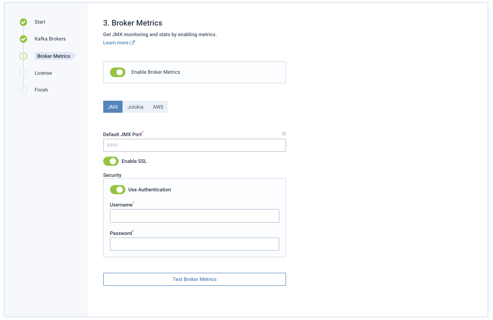 Broker Metrics Setup