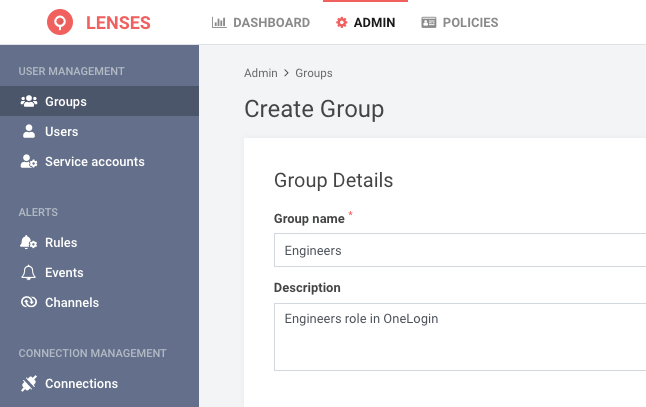 OneLogin SAML Kafka user groups