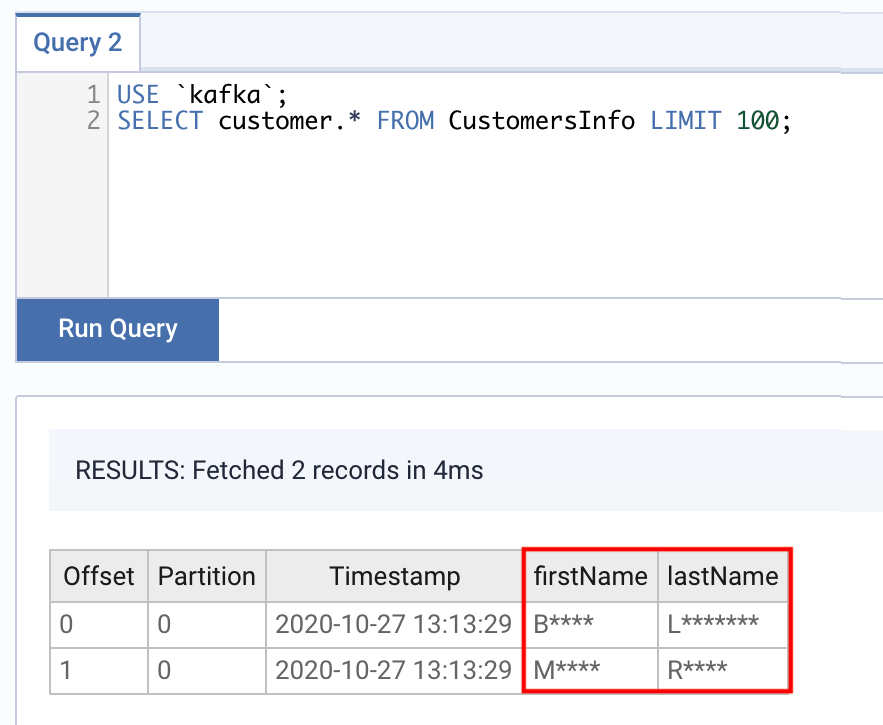 Data Policies SQL Obfuscation