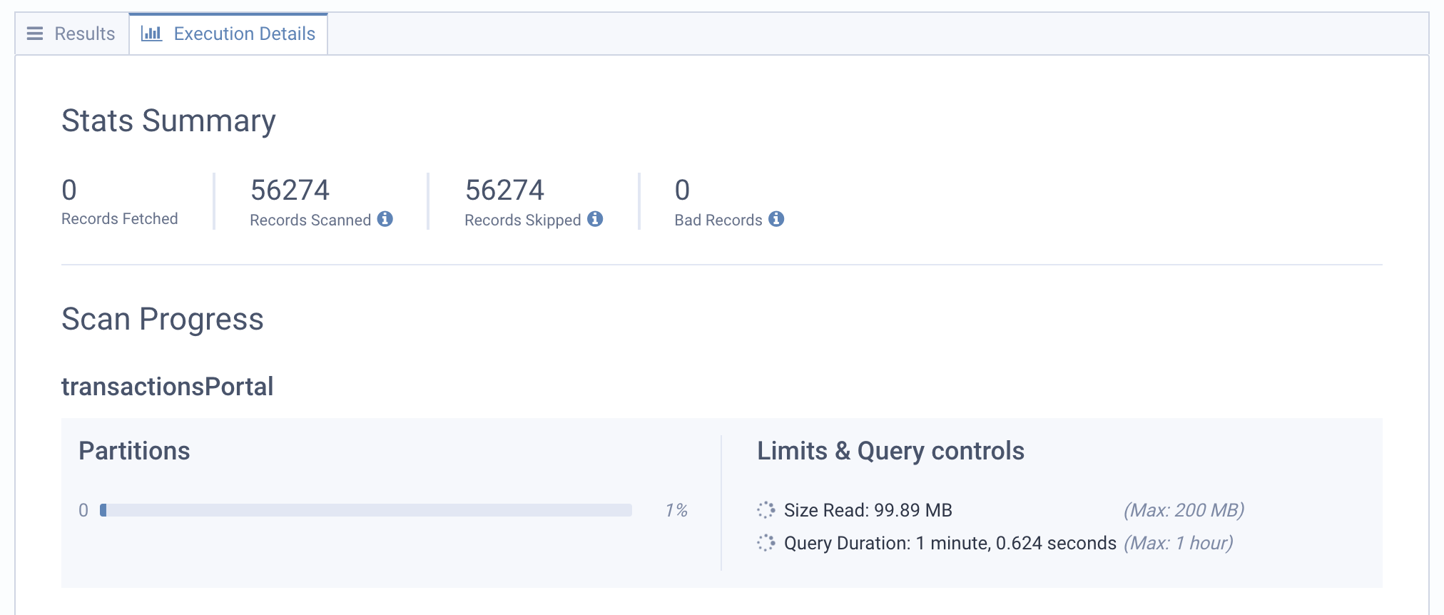 lsql studio execution details