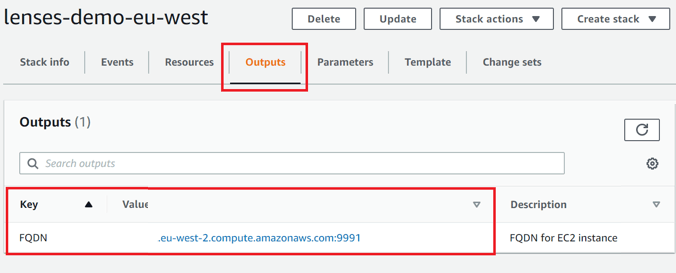 MSK stack FQDN link