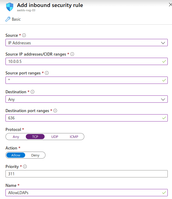 Azure AD inbound traffic