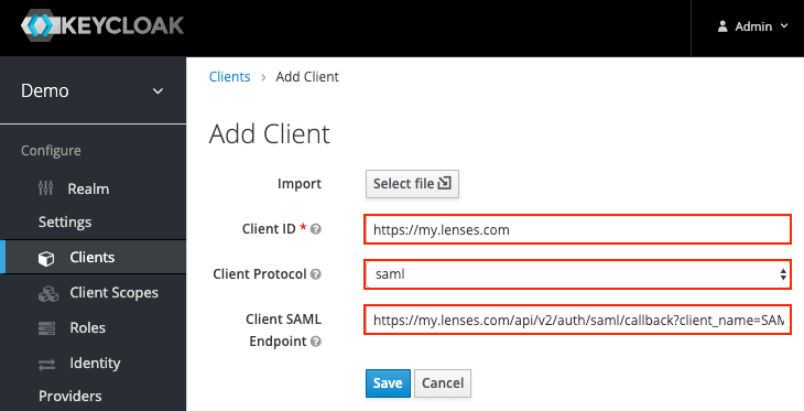 Keycloak create client