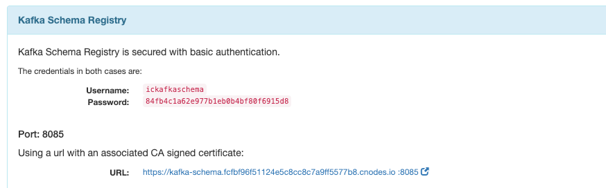 Schema Registry endpoint